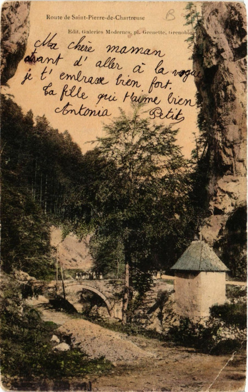 Carte postale ancienne Route de Saint-Pierre-de-Chartreuse à Saint-Pierre-de-Chartreuse