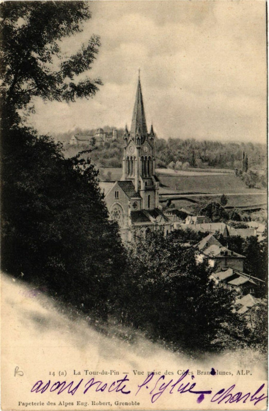 Carte postale ancienne La Tour-du-Pin - Vue prise des Cotes Branelunes - Alp à La Tour-du-Pin