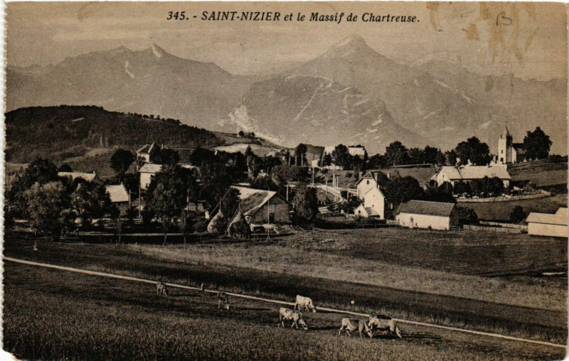 Carte postale ancienne Saint-Nizier et le Massif de Chartreuse