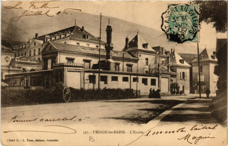 Carte postale ancienne Uriage-les-Bains - L'Entrée