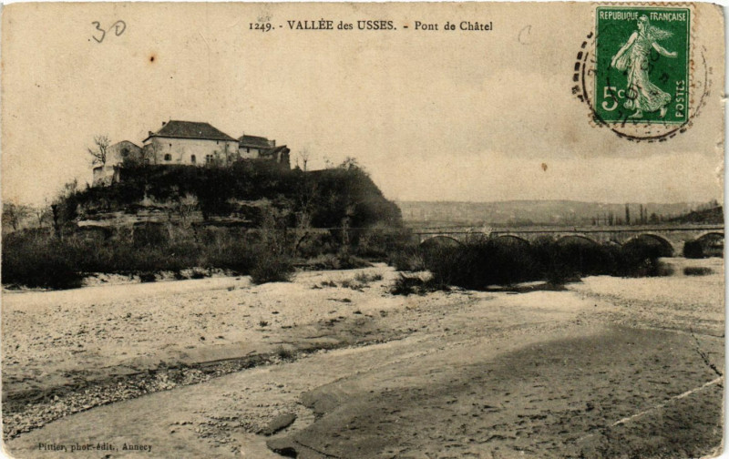 Carte postale ancienne Vallée des Usses - Pont de Chatel