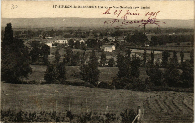 Carte postale ancienne Saint-Simeon-de-Bressieux - Vue générale à Saint-Siméon-de-Bressieux