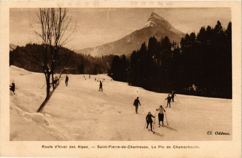 Carte postale ancienne Route d'hiver des Alpes - Saint-Pierre-de-Chartreuse. Le Pic de à Saint-Pierre-de-Chartreuse