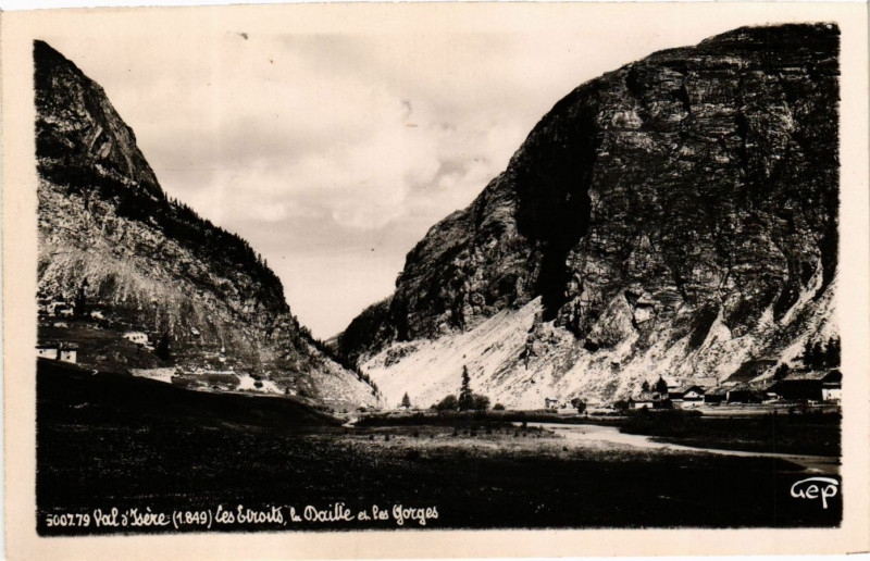 Carte postale ancienne Val d'Isere (1849) - Les biroits le Daille et les Gorges
