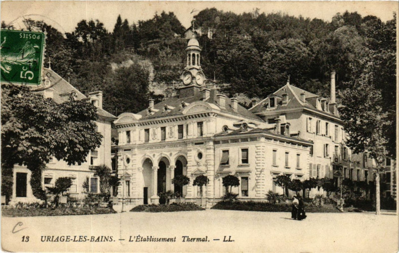 Carte postale ancienne Uriage-les-Bains - L'Etabl. Thermal