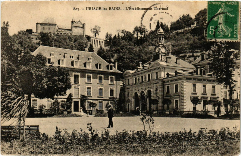 Carte postale ancienne Uriage-les-Bains - L'Etabl. Thermal