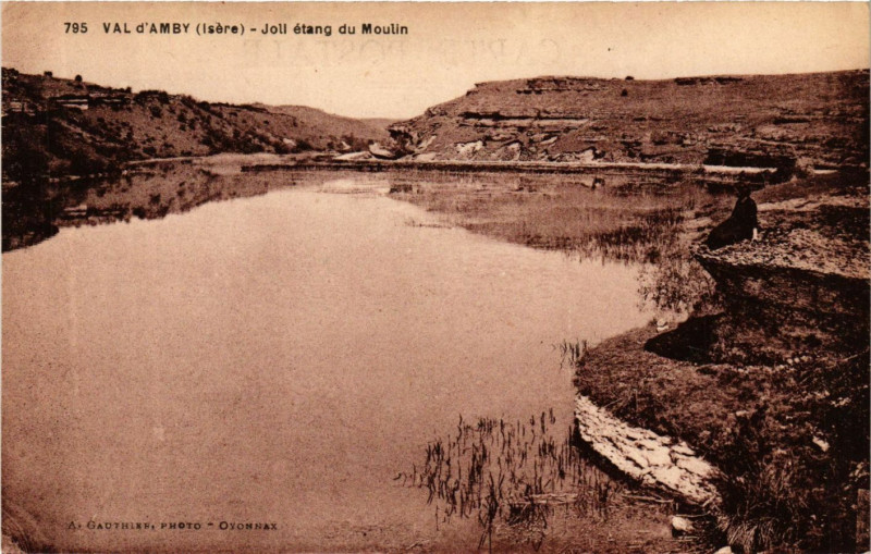 Carte postale ancienne Val-d'Amby - Joli etang du Moulin