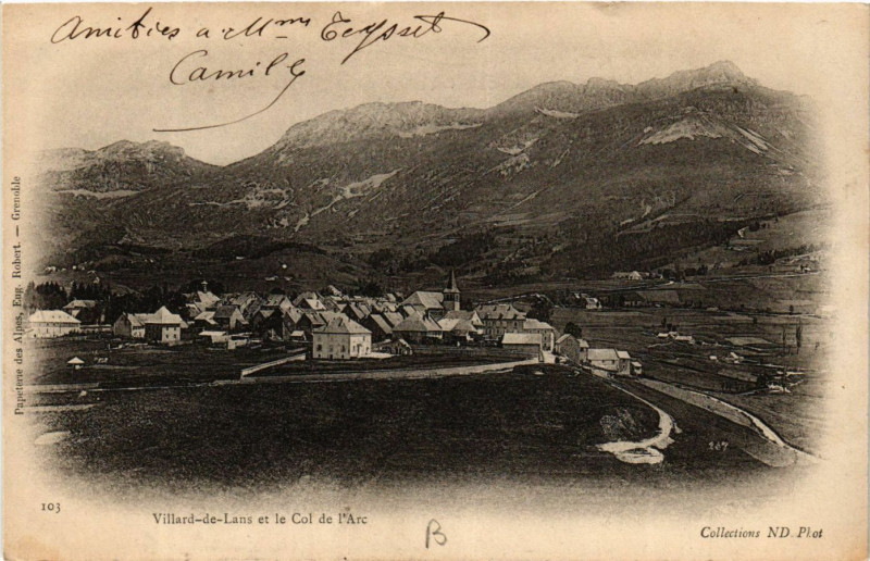 Carte postale ancienne Villard-de-Lans et le Col de l'Arc à Villard-de-Lans