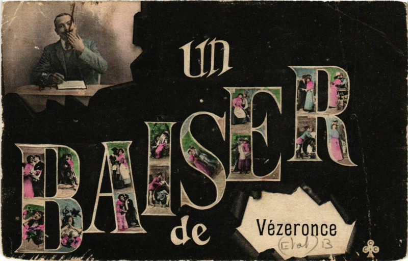Carte postale ancienne Un Baiser de Vezeronce