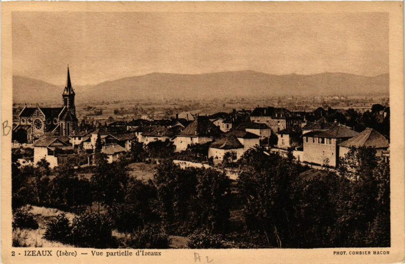 Carte postale ancienne Izeaux - Vue partielle d'Izeaux à Izeaux