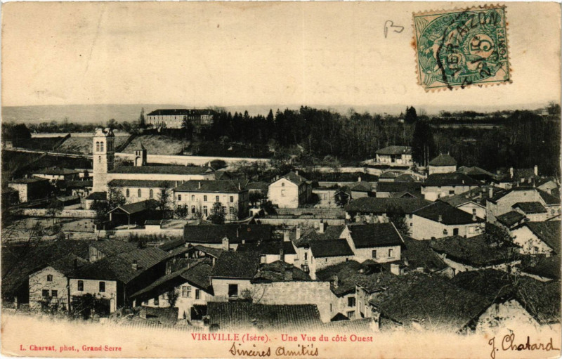 Carte postale ancienne Viriville - Une Vue du cote Ouest à Viriville