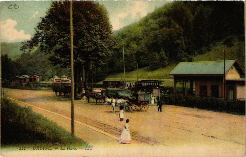 Carte postale ancienne Uriage - La Gare