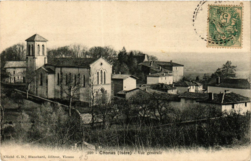 Carte postale ancienne Chonas - Vue générale