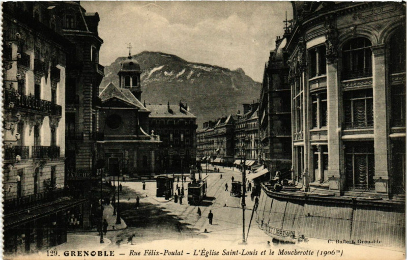 Carte postale ancienne Grenoble - Rue Felix-Poulat à Grenoble