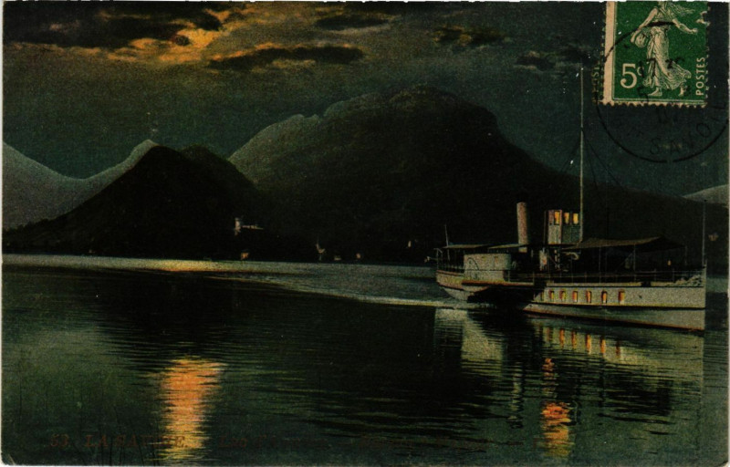 Carte postale ancienne Lac d'Annecy - Bateau a Vapeur à Annecy