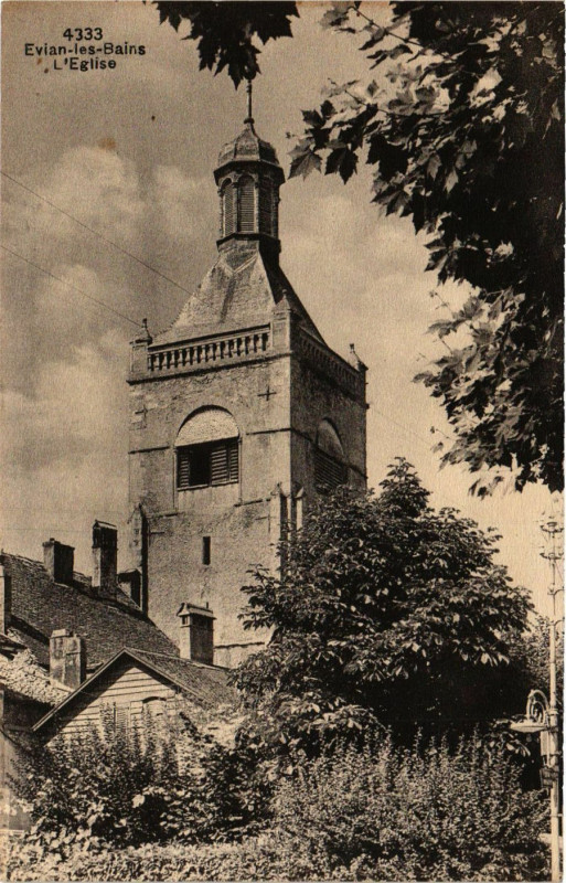 Carte postale ancienne Evian-les-Bains - L'Eglise à Évian-les-Bains