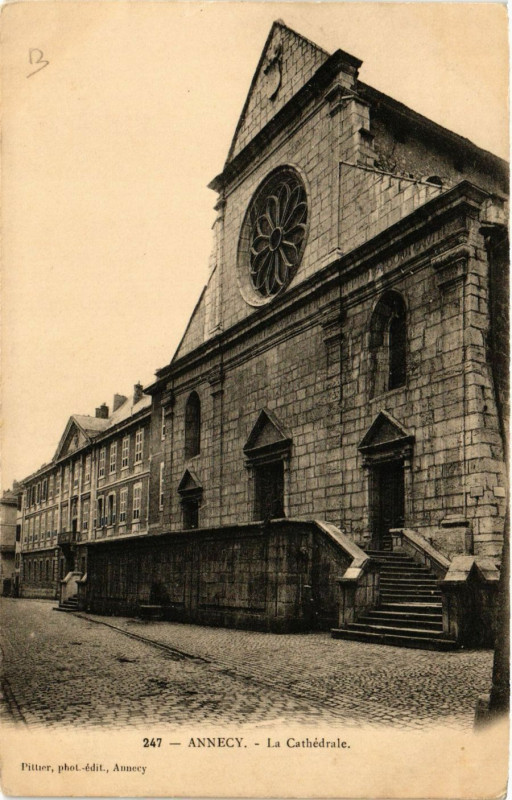Carte postale ancienne Annecy - La Cathedrale à Annecy