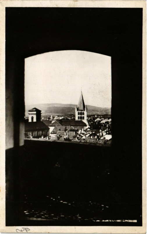 Carte postale ancienne Annecy - La Cathedrale et l'Eglise de N.-D. vues du Chateau à Annecy
