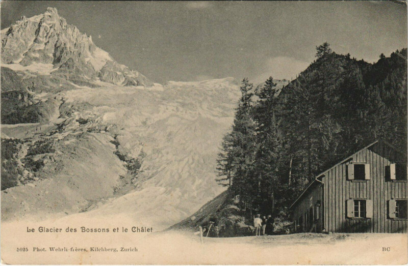 Carte postale ancienne Glacier des Bossons et le Chalet