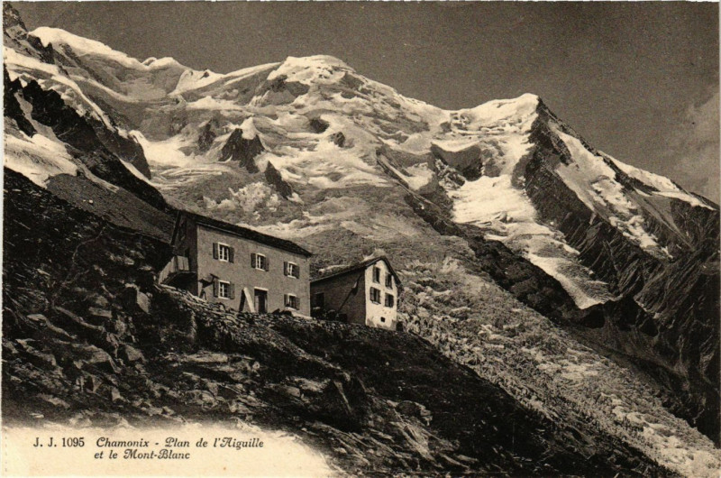 Carte postale ancienne Chamonix - Plan de l'Aiguille et le Mont-Blanc