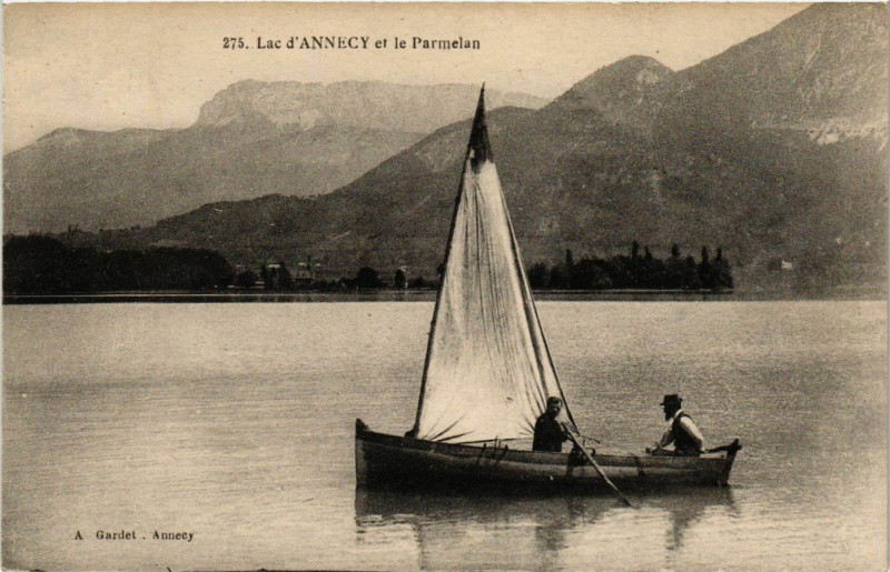 Carte postale ancienne Annecy - Lac d'Annecy et le Parmelan à Annecy