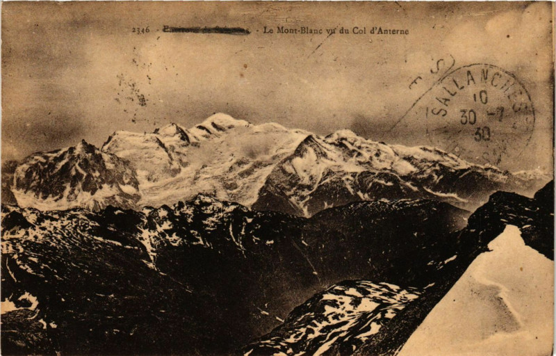 Carte postale ancienne Le Mont-Blanc vu du Col d'Anterne