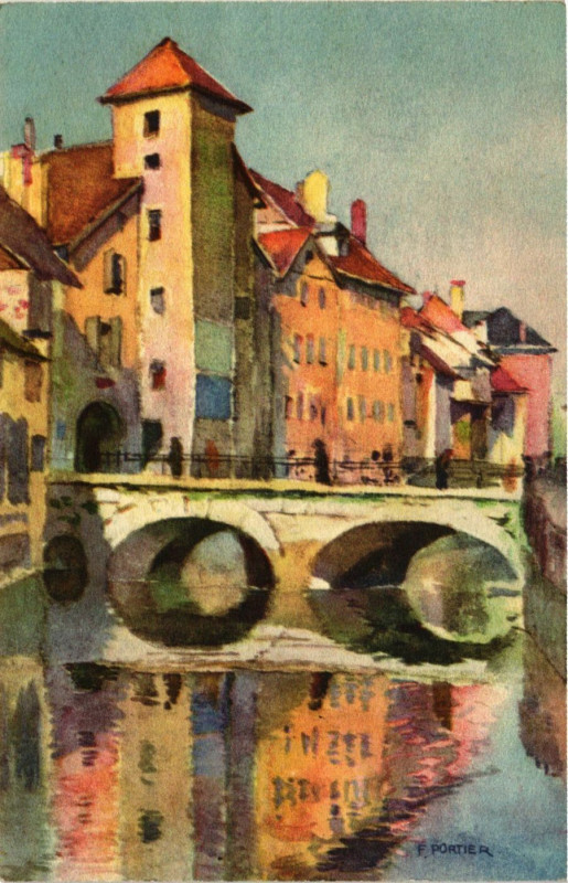 Carte postale ancienne Annecy - Imprimé en Suisse à Annecy