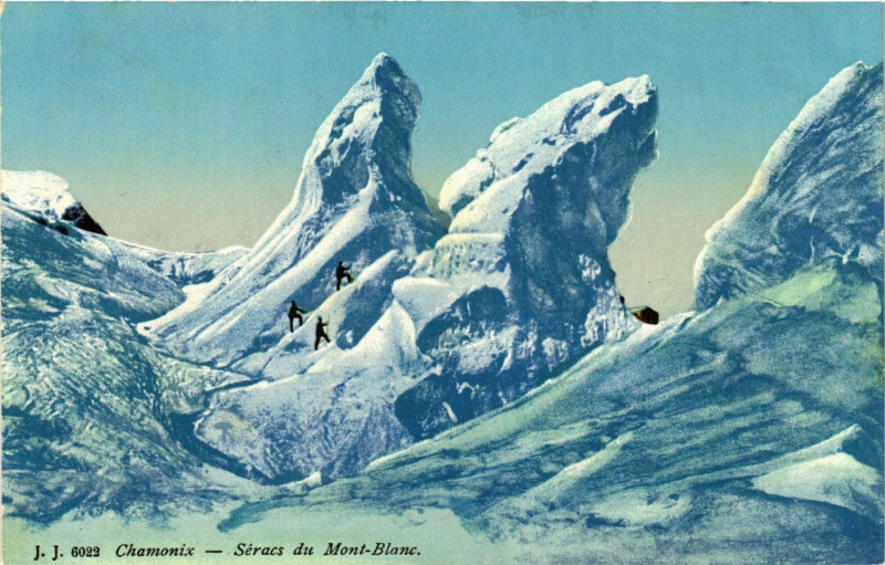 Carte postale ancienne Chamonix - Séracs du Mont-Blanc