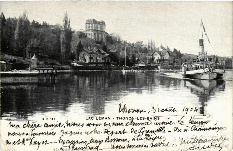 Carte postale ancienne Thonon-les-Bains - Lac Léman - Scene à Thonon-les-Bains