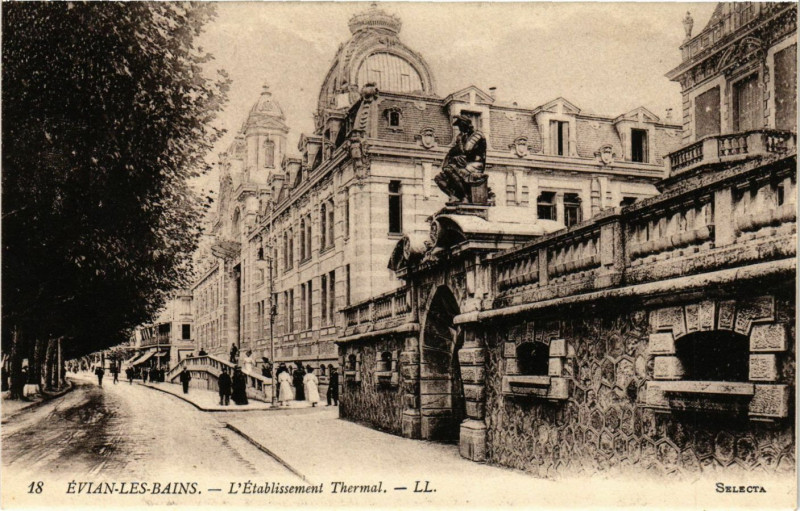 Carte postale ancienne Evian-les-Bains - L'Etabl. Thermal à Évian-les-Bains