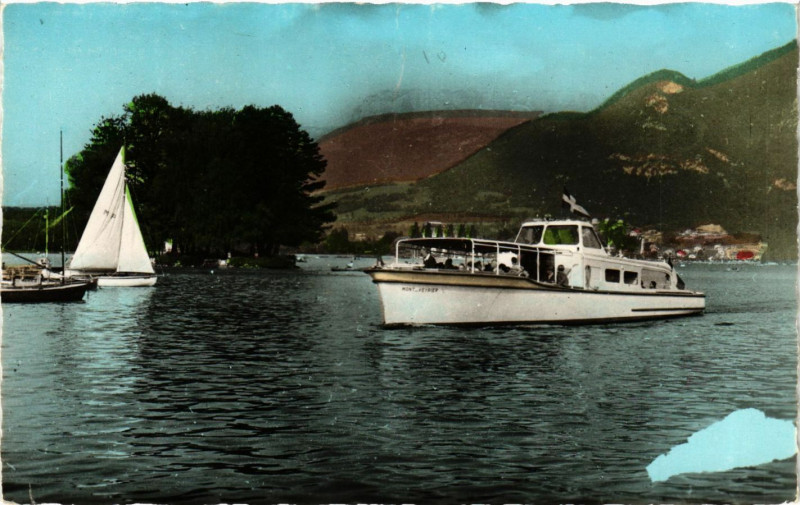 Carte postale ancienne Annecy - Vedette Rapide - Mont Veyrier - Le Parmelan à Annecy