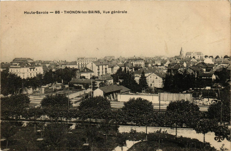 Carte postale ancienne Thonon-les-Bains - Vue générale à Thonon-les-Bains
