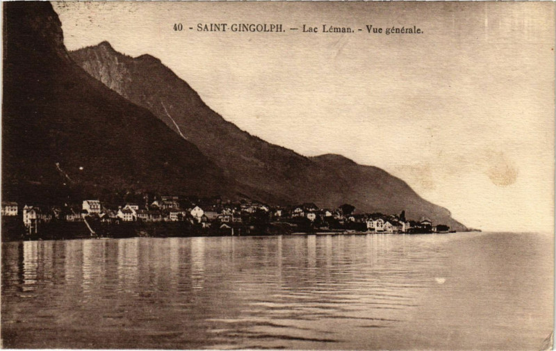 Carte postale ancienne Saint-Gingolph - Lac Léman - Vue générale à Saint-Gingolph