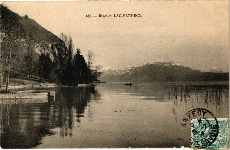 Carte postale ancienne Lac d'Annecy - Rives de Lac d'Annecy à Annecy
