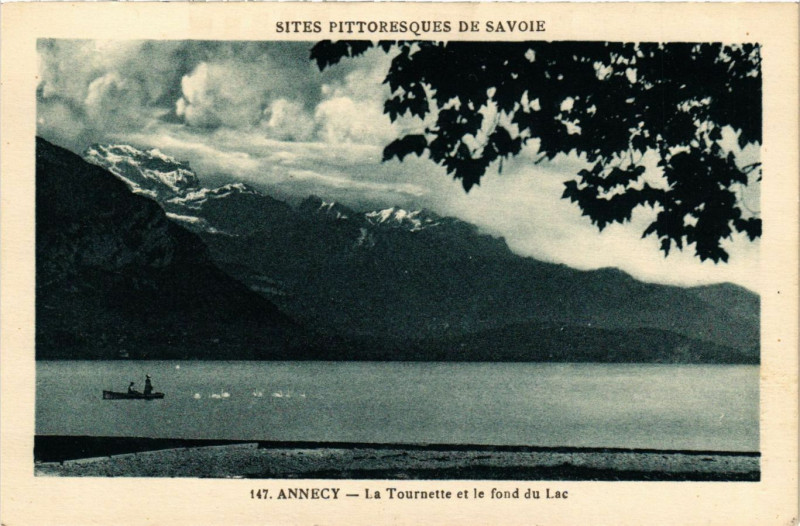 Carte postale ancienne Lac d'Annecy - La Tournette et le fond du Lac à Annecy