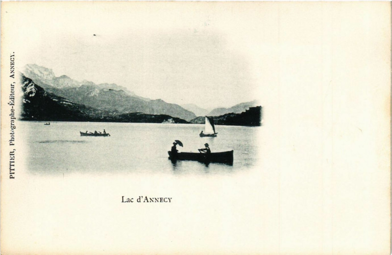 Carte postale ancienne Lac d'Annecy - Scene à Annecy