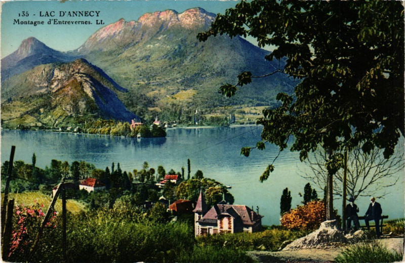 Carte postale ancienne Lac d'Annecy - Montagne d'Entrevernes à Annecy