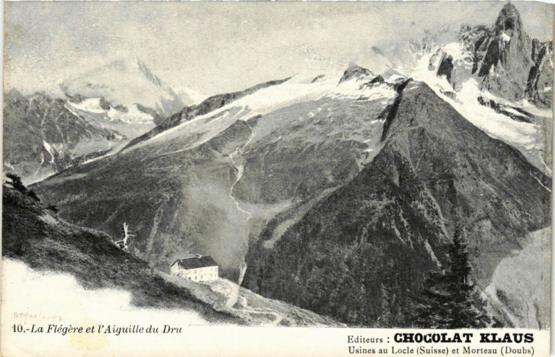 Carte postale ancienne Le Flegere et l'Aiguille du Dru