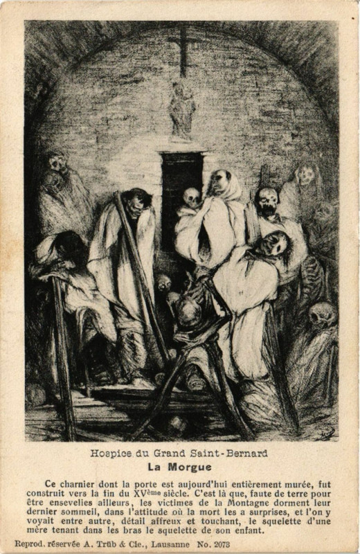 Carte postale ancienne Hospice du Grand Saint-Bernars - La Morgue