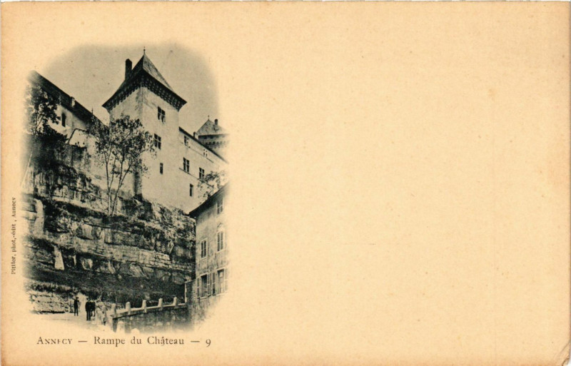 Carte postale ancienne Annecy - Rampe du Chateau à Annecy