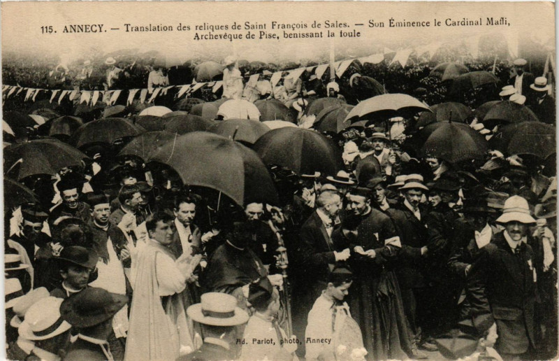 Carte postale ancienne Annecy - Translation des reliques de Saint-FRANCois de Sales à Annecy