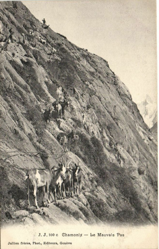 Carte postale ancienne Chamonix - Le Mauvais Pas