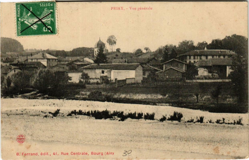 Carte postale ancienne Priay Vue générale à Priay