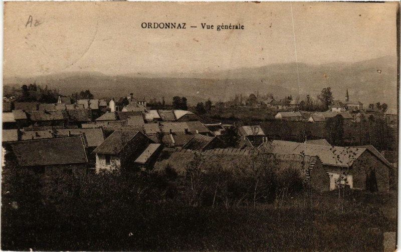 Carte postale ancienne Ordonnaz Vue générale à Ordonnaz
