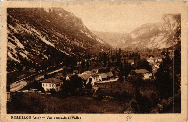Carte postale ancienne Rossillon Vue générale et Vallée à Rossillon