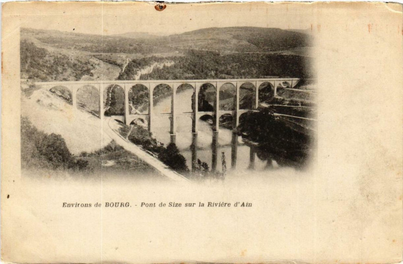 Carte postale ancienne Env. de Bourg Pont de Size sur la Riviere d'Ain