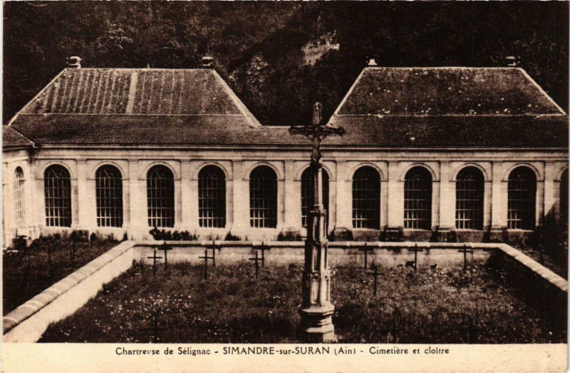Carte postale ancienne Simandre-sur-Suran Cimetiere et cloitre à Simandre-sur-Suran