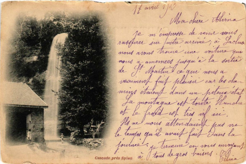 Carte postale ancienne Cascade pres Sylan