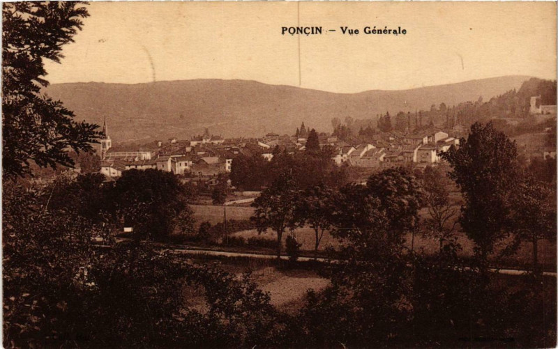 Carte postale ancienne Poncin Vue générale à Poncin