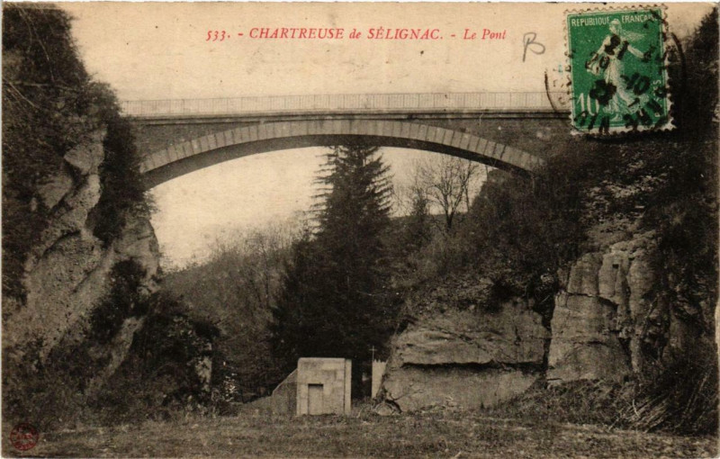 Carte postale ancienne Chartreuse-de-Selignac Le Pont